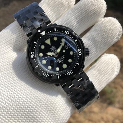 China Date SD1975X Steeldive PVD Black 300M Water Resistant Automatic Dive Watch NH35 Stainless Steel Case for sale