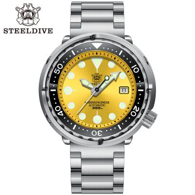 China Automatic date no logo! Steeldive Ceramic Men's SD1975 Japan Movement NH35 300M Waterproof Ss Black Bezel Dive Watch for sale