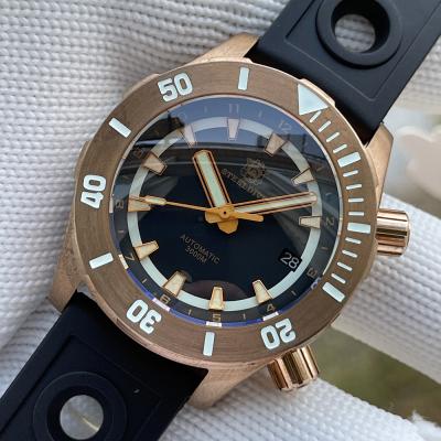 China New Arrival 2021 SD1950S Date STEELDIVE Automatic Solid Bronze Case Two Button Unique Design Mens Dive Watch 3000M Waterproof Deep Sea for sale