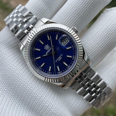 China Automatic Date Jubilee Bracelet! STEELDIVE SD1933 Blue Dial 39mm Stainless Steel Case Super Luminous Sapphire Glass NH35 Mens Automatic Watches for sale