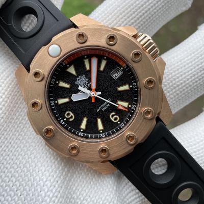 China Automatic Date STEELDIVE SD1948S Japan NH35 Automatic Watches Bronze Bezel With Nuts Bronze Case Diver Watch Mechanic 1000M Waterproof Deep Sea for sale