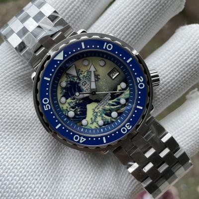 China Best Selling SD1975J Qiin Steeldive Kanagawa Full Water Resistant Surfing Luminous NH35 Tuna Dive Watch Dial 300m Auto Date for sale