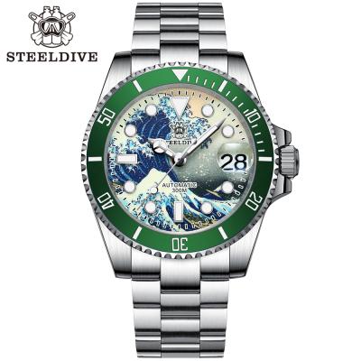 China 2020 New Arrival Kanagawa Automatic Luminous Dial 300M Water Resistant NH35 Automatic Diver Watch Reloj Full Date Steeldive SD1953J for sale