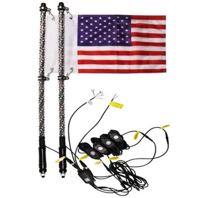 China 3/4/5/6 Foot Phone Remote Control Light Atv Utv RZR Buggy Off Road 4/6/8pods Flag Whip Light Led Whip Safety Dance Antennas for sale