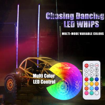 China 5050 Led Buggy Antenna 6ft Straight LED Remote Control Dance LED Whip Light 4ft 5ft Whip Flexible +plastic Tube LED Lighting Off Road ATV UTV for sale