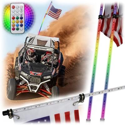 China LED Whip Lights Safety Whip Lights 4/5/6/8 Ft Quick Low Flexible LED Tube Guide Flag For ATV UTV Whip Led Antenna Other Buggy for sale