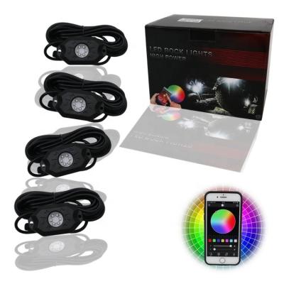 China Manufacturer Sale Price RGB LED Rock Light Under Car 4/6/8/12 Pod Kit For Cars Boat Motorcycle 4/6/8/12 for sale