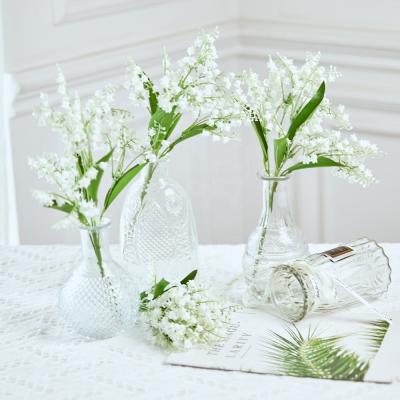 China Artificial bell-shaped white flowers Plastic lily of the valley gift A0793 central institute of statistics bridal bouquet home decoration hotel decoration flowers for sale