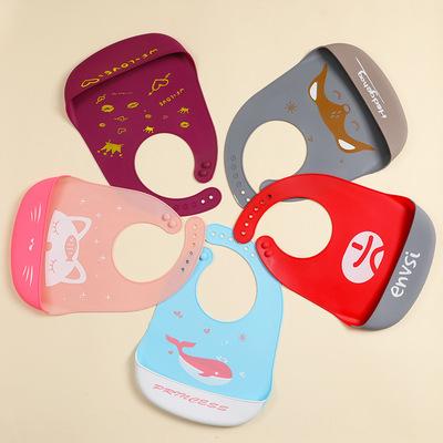 China 2021 Food Grade Custom High Quality Waterproof Washable Wholesale Logo Silicone Baby Bibs for sale