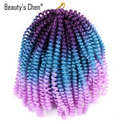 China Braiding Hair 8Inch 110g High Temperature Synthetic Fiber Hair Extension Twist Spring Twist Crochet Braiding Hair for sale