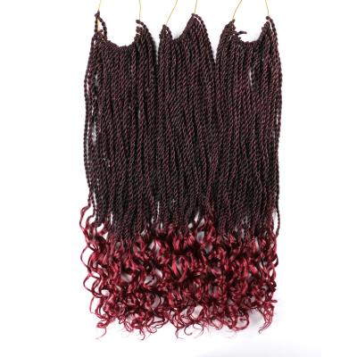 China Box Braids Hair Extensions Hot Sale Goddess Messy Locs Box Braids Crochet Bohemian Hair With Ombre Curly Burgundy Pre-looped Synthetic Boho Box Braided for sale