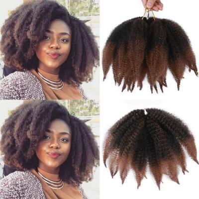 China High Temperature Synthetic Fiber 8inch Crochet Short Soft Marley Hair Afro Curly Twist Crochet Braids Synthetic Braiding Hair Brown Black Blue for sale