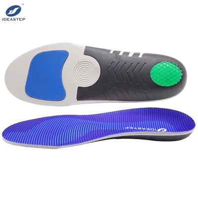 China Antibacterial Cotton + Ortholite + Gray Eva Ideastep Sport Semi-rigid Insole for Basketball Running, TPU Heel Support Cushioning Matatarsal Poron Gel Pad Insoles for sale