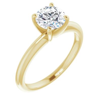 China Vintage Customize Lab Developed Diamond Solid 14K Yellow Gold Women's Round Cut Gold Ring 1.0 Carat Diamond Engagement Ring for sale