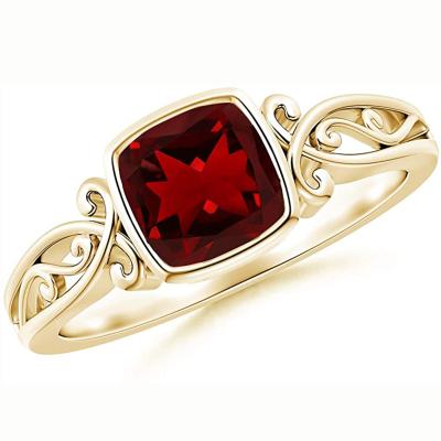 China Special model CLASSIQUE Ring Band Cushion Cut Natural Ruby Ring Fine Jewelry Edwardian Style in 14K/18K gold sold yellow for sale