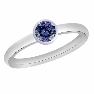 China Natural Tanzanite Rings 18K/24K White Gold Natural Tanzanite Gemstone Ring For Women Girl Anniversary Gift for sale