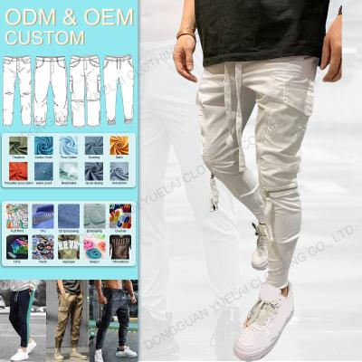 China Other Wholesale Custom Men's Spring/Autumn New Hip-Hop Streetwear Solid Color Slim Leisure Sports Small Leg Drawstring Cargo Pants for sale