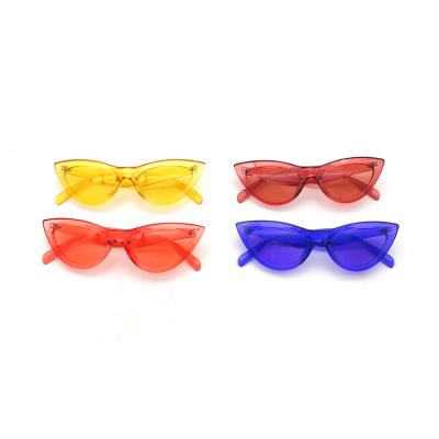 China Fashion Sunglasses Trending Colorful Transparent Little Girl Cat Eye Glasses Sun Glasses For Women PC 2019-2020 White for sale