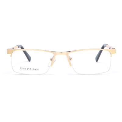 China Vintage Bling Half Rim Eye Wear Brand Glasses Eyewear Frames Metal Rimless Eyeglasses Vintage Monocle Acetate Frame for sale