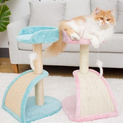 China Cat Tree Factory Cactus Wholesale Cat Scratch Post Tree With Hammock Stocked Bed for sale