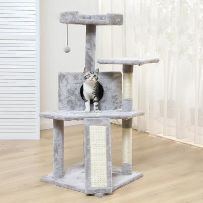 China Hot Selling Cat Scratching Tree Kitty Activity Center Post Tower Housing Cat Tree House Multilevel Pet Stored for sale