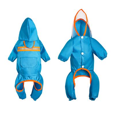 China 2021 Amazon Hot Sale Dog Clothes Hooded Stocked Raincoat Raincoat With Reflective Clothes For Dogs for sale