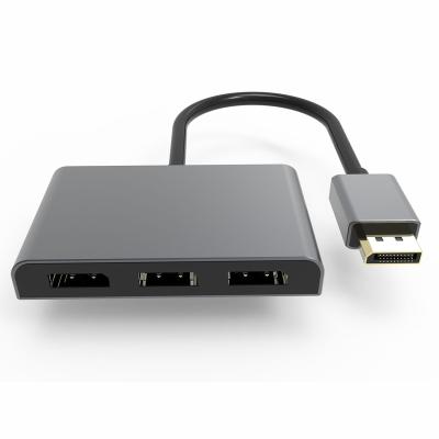 China Multi DisplayPort 1.4 Video Port Splitter To 3X DisplayPort 8K Multi Port 3 Video Splitter Monitor Adapter for sale