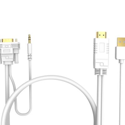 China COMPUTER Neith White Color HDMI TO VGA CABLE With 3.6 Audio ST/F AND Micro USB/F Power for sale