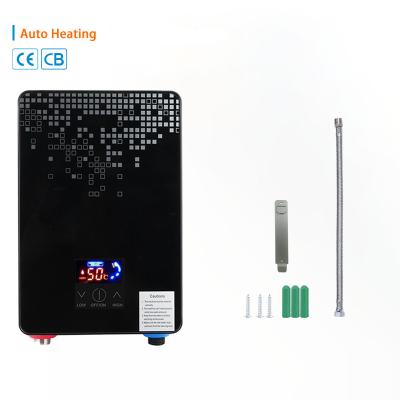 China CE Hotel Aluminum Automatic Instant Bath Electric Water Heater For Shower Car Kitchen Wall Power Casing Waterproof White Bedroom Gey for sale