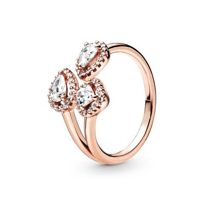 China Environmental Friendly Jewelry 925 Sterling Silver Rose Gold Plated Ring Fit For Pandora Fashion Bracelet for sale