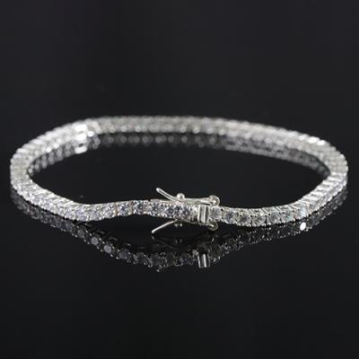 China Wholesale Rainbow CLASSIC Crystal Chain Colorful 925 Sterling Silver Diamond Tennis CZ Jewelry Choker Bracelet for sale