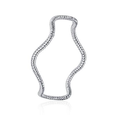 China Simple Fashion Eco-friendly Silver Plated 925 Sterling Wave Shape Finger Ring for sale