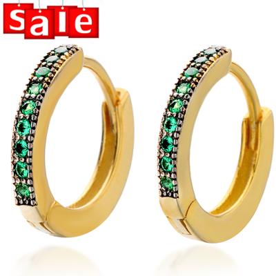 China New Fashion Jewelry Eco-Friendly Wholesale Custom Cubic Zirconia Stone 18k Gold Plated 925 Sterling Silver Hoop Earrings For Women for sale