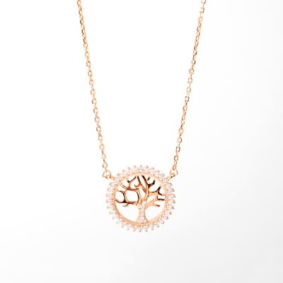 China Silver Chain Tree of Life Statement Necklace Trendy Necklace for sale