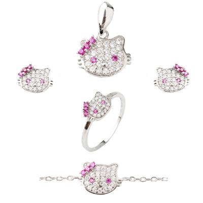 China Hello Kitty Fashion Party Design Trendy Jewelry Set For Women for sale