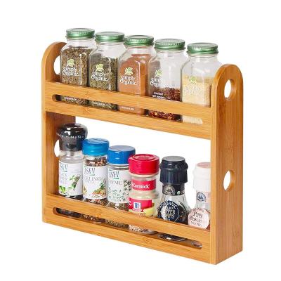 China Viable Portable Seasoning Rack The Storage Tidy Racks Organizer Kitchen Bamboo Spice Rack for sale