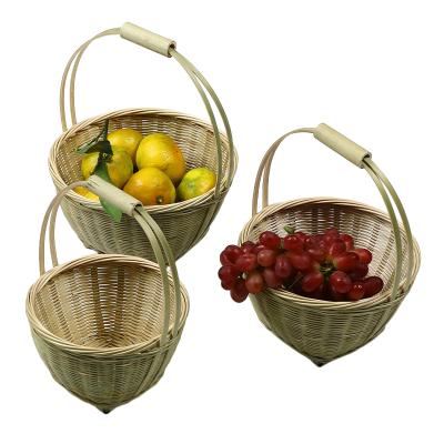 China Europe Fine Woven Wicker Storage Woven Storage Basket Manual Shopping Bamboo for sale