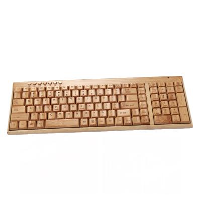 China Eco-friendly Factory Wireless Bamboo Wood Logo Customized Wireless Computer Keyboard for sale