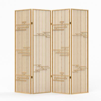 China Traditional Chinese Made In China Cheap Decoration Moire Screen Wooden Folding Indoor Room Divider Retro for sale