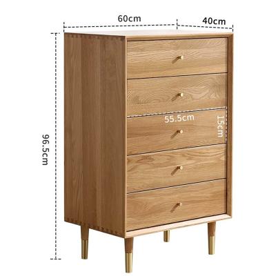 China Multifunctional Solid Wood Drawer Sideboard Cabinet 5 Drawer Chest With Metal Legs For Living Room for sale