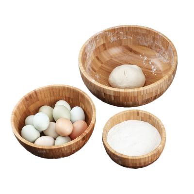 China Eco-friendly Bamboo Wooden Kitchen Serving Bowl Set Baby Bowls Salad Bowl For Fruits Or Salads for sale