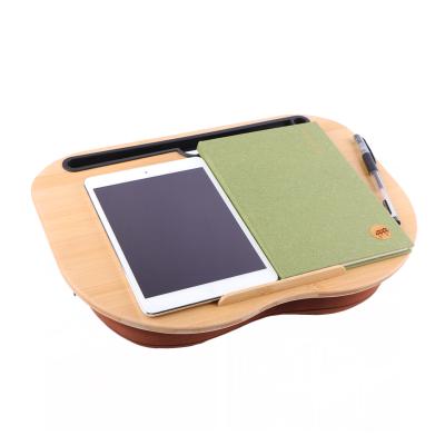 China Portable Bamboo Portable Cell Phone Holders Laptop Stand with Cushion and Pillow for sale