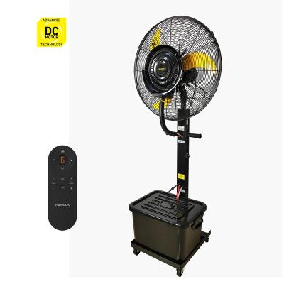 China Tropical Bldc Hotel Breeze 42Liter Pedestal Fog Motor Cool Stand Fan With Water Spray for sale