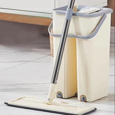 China OEM Sustainable Household Magic Hand Free Floor Cleaning Flat Mop With Bucket for sale