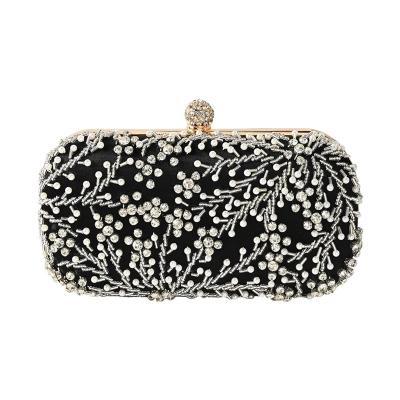 China New High Quality Light Luxury Rhinestone Bag Square Beaded Pillow Shaped Beaded Clutch Evening Clutch Bag for sale