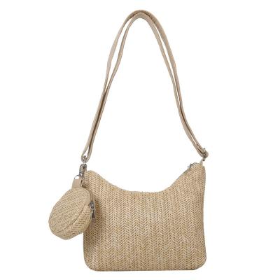 China Other Wholesale Fashion Straw Beach Bag Comes With A Small Shoulder Bags For Women for sale