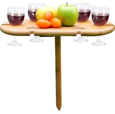 China Bamboo Picnic Wine Table, Modern Portable And Foldable Snack Table For Outdoor Picnic On The Beach Park 6 Positions for sale