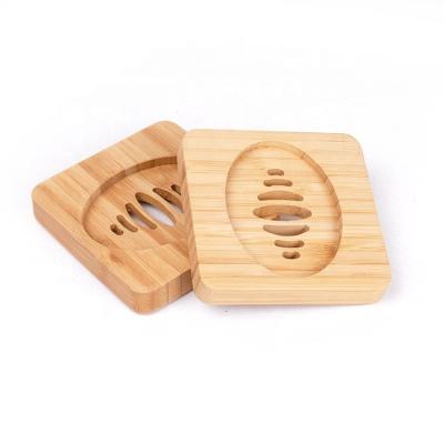 China 2pcs Bathroom Shower Soap Dish Storage Modern Natural Bamboo Wooden Holder, Wooden Soap Tray for sale