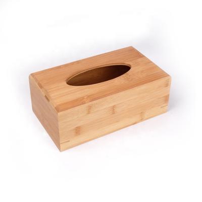 China Rectangular Traditional Bamboo Tissue Box Lid - Eco Friendly Holder/Pull Dispenser - Decorative Organizer for Bathroom, Office and Car for sale