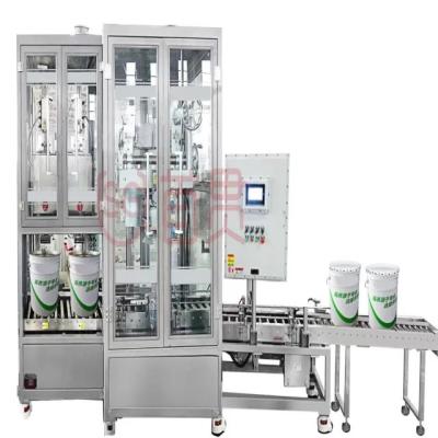 China 10L Bucket Automatic Filling And Capping Machine For Square Barrels for sale